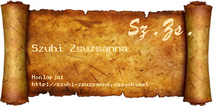 Szuhi Zsuzsanna névjegykártya